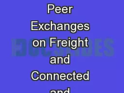 Transportation Peer Exchanges on Freight and Connected and Automated Vehicles