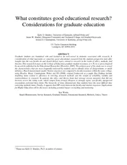 What constitutes good educational research Considerati