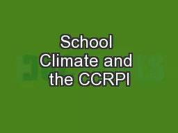 School Climate and the CCRPI