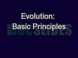 Evolution: Basic Principles