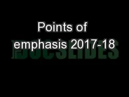 Points of emphasis 2017-18