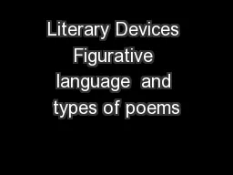 Literary Devices Figurative language  and types of poems