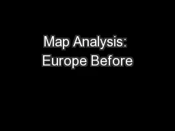 Map Analysis: Europe Before