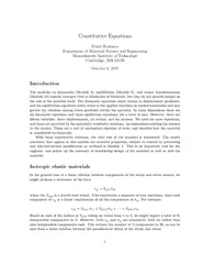 Constitutive Equations David Roylance Department of Ma