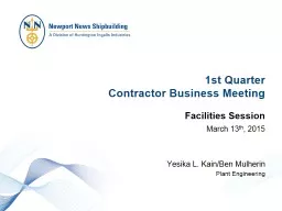 1st  Quarter  Contractor Business Meeting