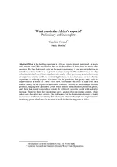 What constrains Africas exports Preliminary and incomp