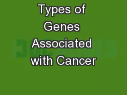 Types of Genes Associated with Cancer
