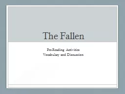 The Fallen Pre-Reading Activities