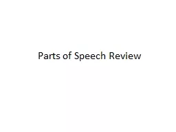 Parts of Speech Review Noun