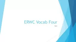 ERWC Vocab Four New Appalling