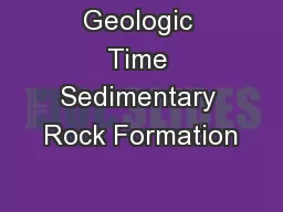 Geologic Time Sedimentary Rock Formation