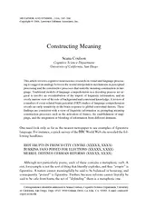 Constructing Meaning Seana Coulson Cognitive Science D