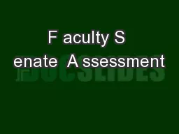 F aculty S enate  A ssessment