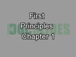 First Principles Chapter 1