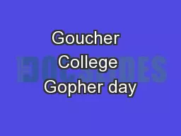 Goucher  College Gopher day