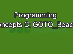 Programming Concepts C: GOTO_Beacon