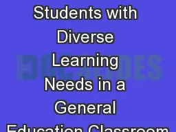 How to Integrate Students with Diverse Learning Needs in a General Education Classroom