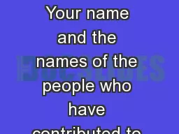 36x48 Poster Template Your name and the names of the people who have contributed to this presentati