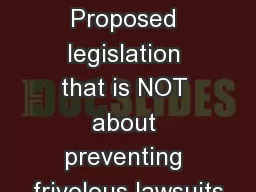 HB 1091: Proposed legislation that is NOT about preventing frivolous lawsuits