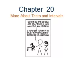 Chapter  20 More About Tests and Intervals