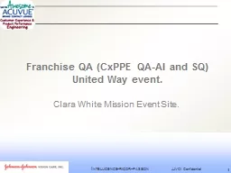 Franchise QA (CxPPE QA-AI and SQ)