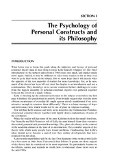 SECTION I The Psychology of Personal Constructs and it