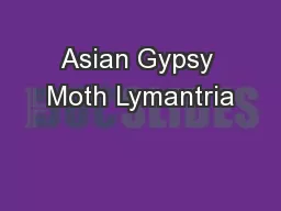 Asian Gypsy Moth Lymantria
