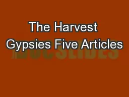 The Harvest Gypsies Five Articles