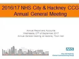 2016/17 NHS City & Hackney CCG