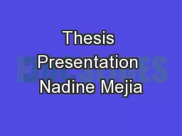 Thesis Presentation Nadine Mejia