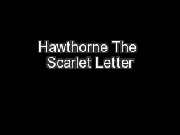 Hawthorne The Scarlet Letter