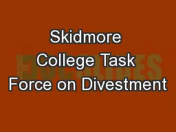 Skidmore College Task Force on Divestment