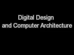 Digital Design and Computer Architecture