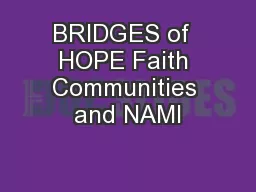 BRIDGES of  HOPE Faith Communities and NAMI