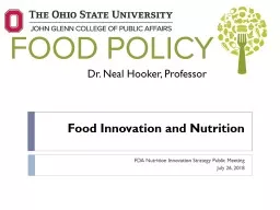 Food Innovation and Nutrition