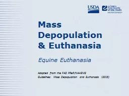Mass Depopulation  & Euthanasia