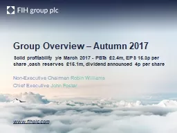 Group Overview –  Autumn 2017