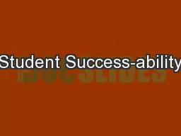 Student Success-ability