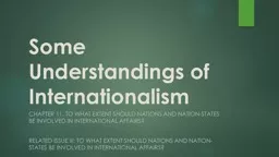 Some Understandings of Internationalism