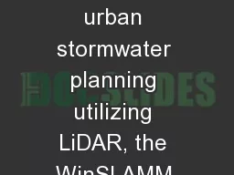 Community-wide urban stormwater planning utilizing LiDAR, the WinSLAMM model and GIS