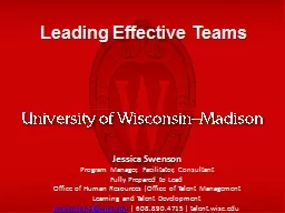 Leading Effective Teams Jessica Swenson