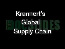 Krannert’s  Global  Supply Chain