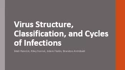 Virus Structure, Classification, and Cycles of Infections