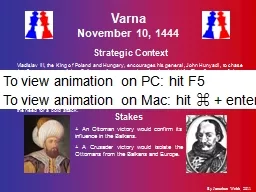 Varna November 10, 1444 Strategic Context