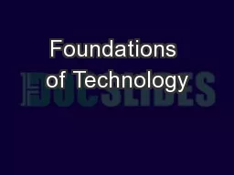 Foundations of Technology