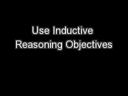 Use Inductive Reasoning Objectives