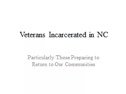 Veterans Incarcerated in NC
