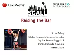 Raising the Bar  	Scott Bailey