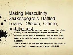 Making Masculinity Shakespeare’s Baffled Lovers: