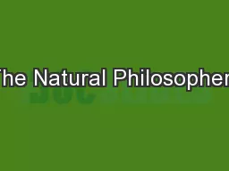 The Natural Philosophers